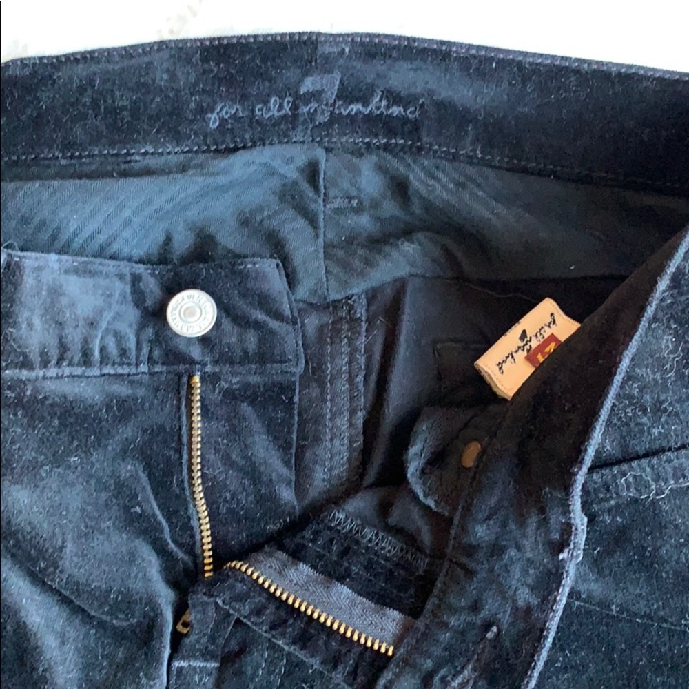 7 For All Mankind Black Velvet Flare Jeans Size 27 - Picture 6 of 6